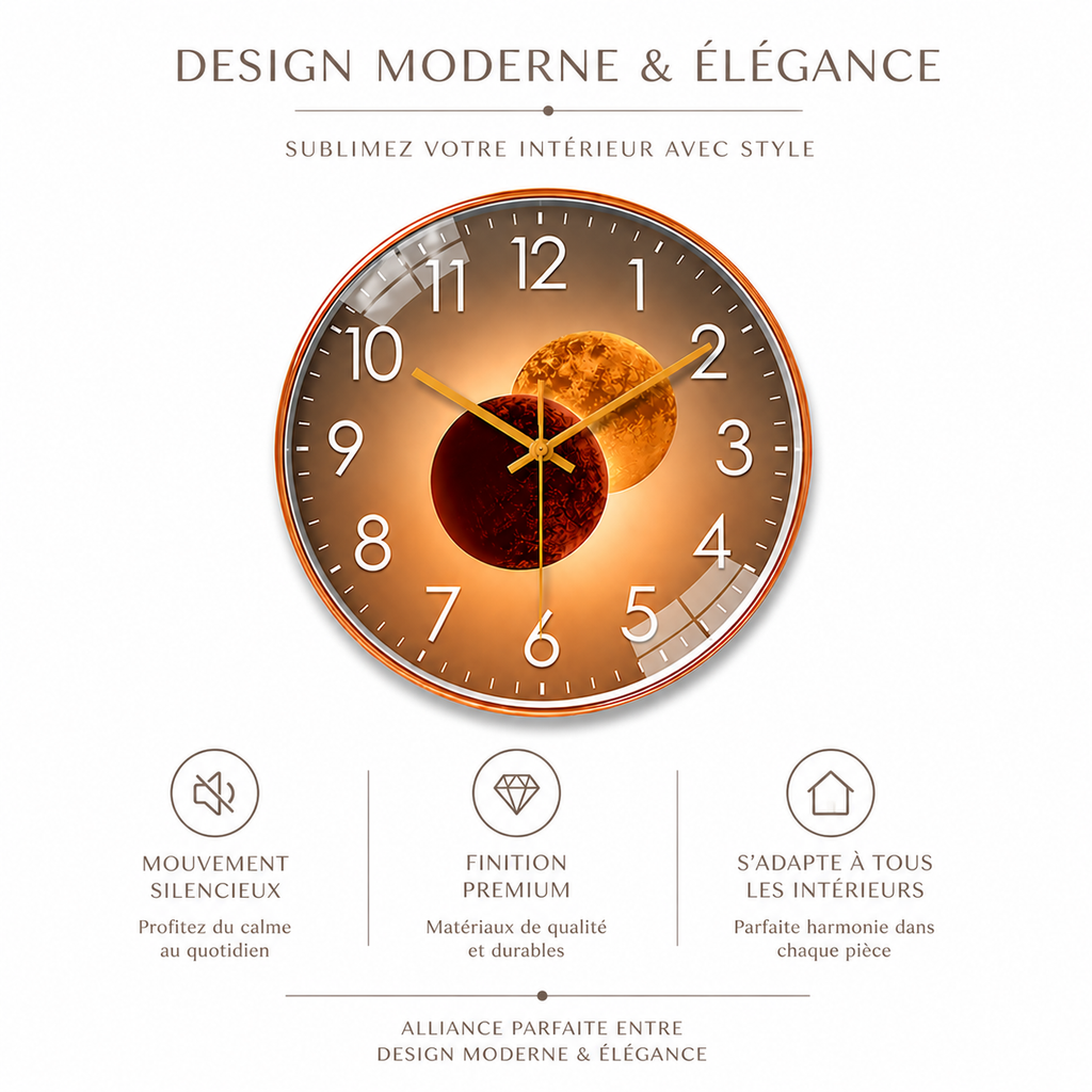 Horloge Murale Eclipse Cosmique