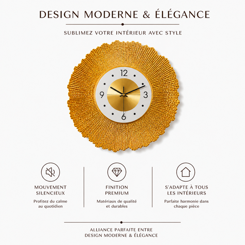 Horloge Murale Soleil Prestige