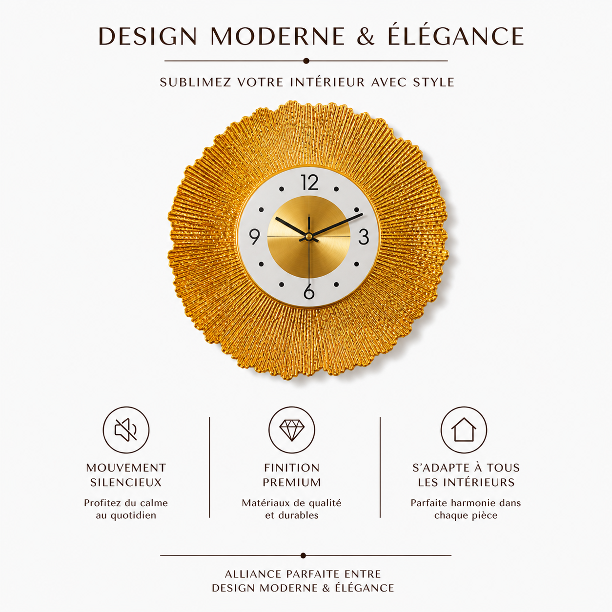Horloge Murale Soleil Prestige