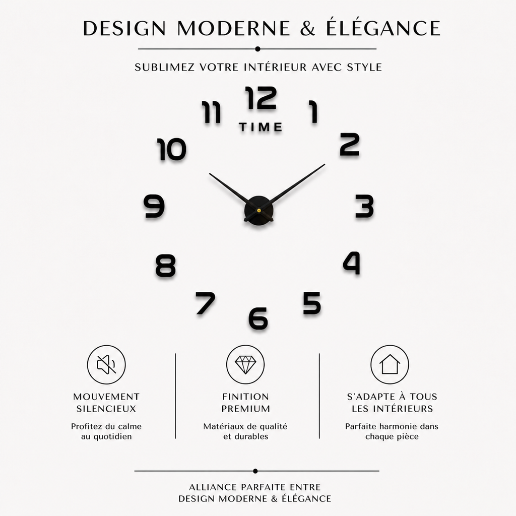 Horloge Murale Minimal Time