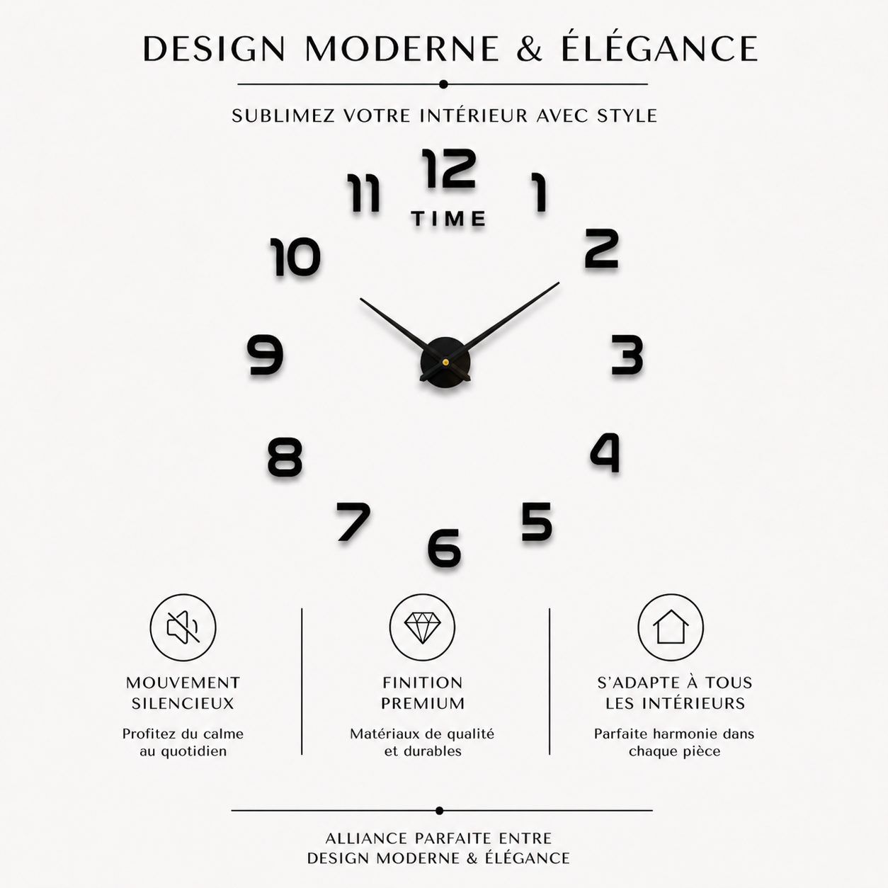 Horloge Murale Minimal Time