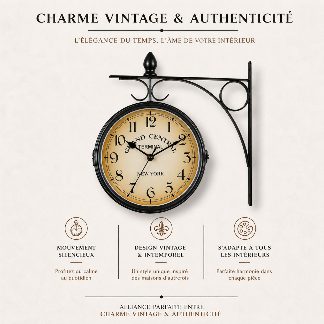 Horloge Murale Station Vintage