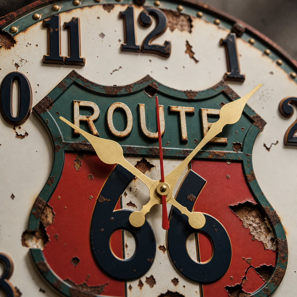 Horloge Murale Route Vintage