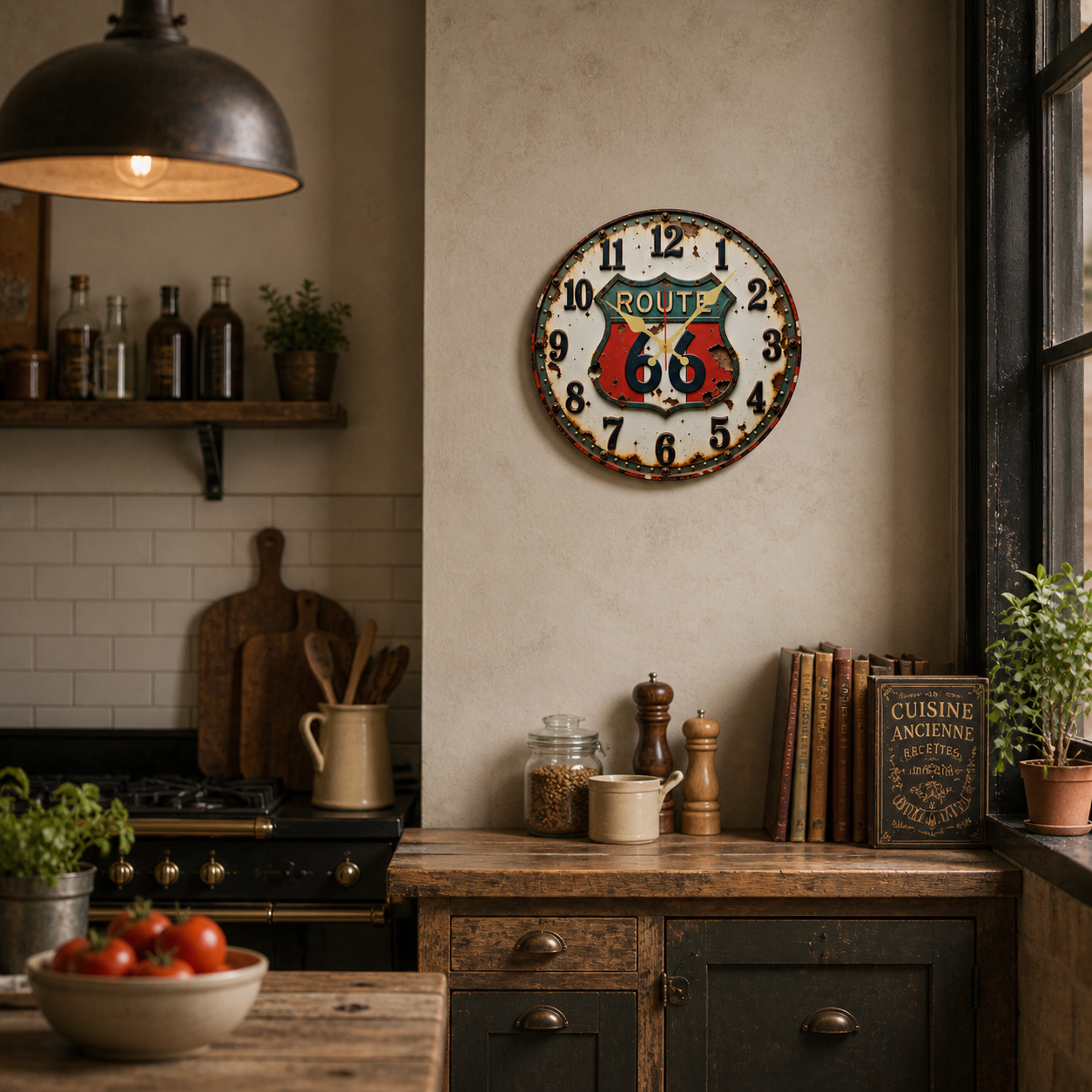 Horloge Murale Route Vintage