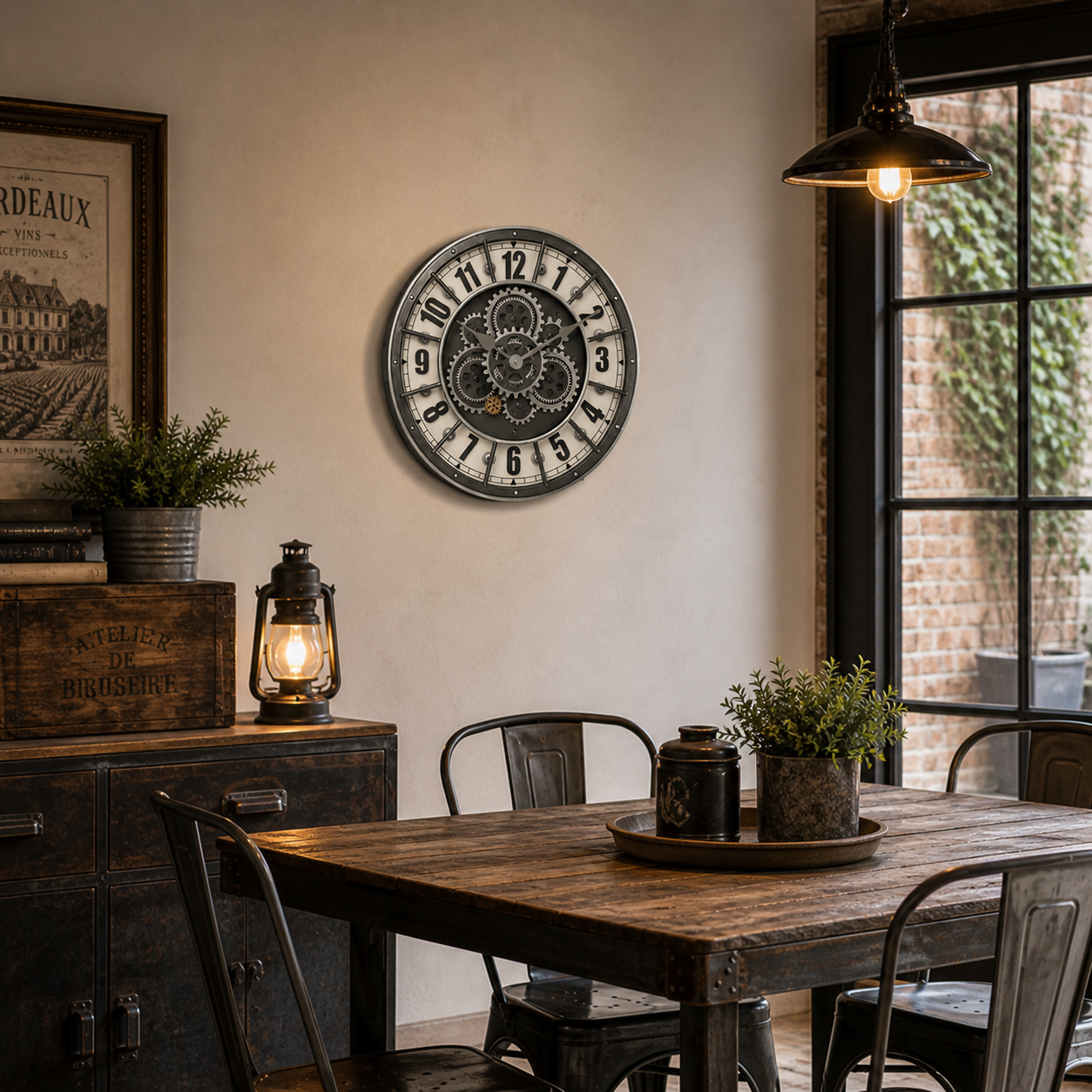 Horloge Murale Industrial Gear Prestige
