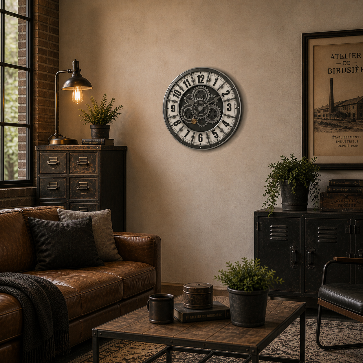 Horloge Murale Industrial Gear Prestige