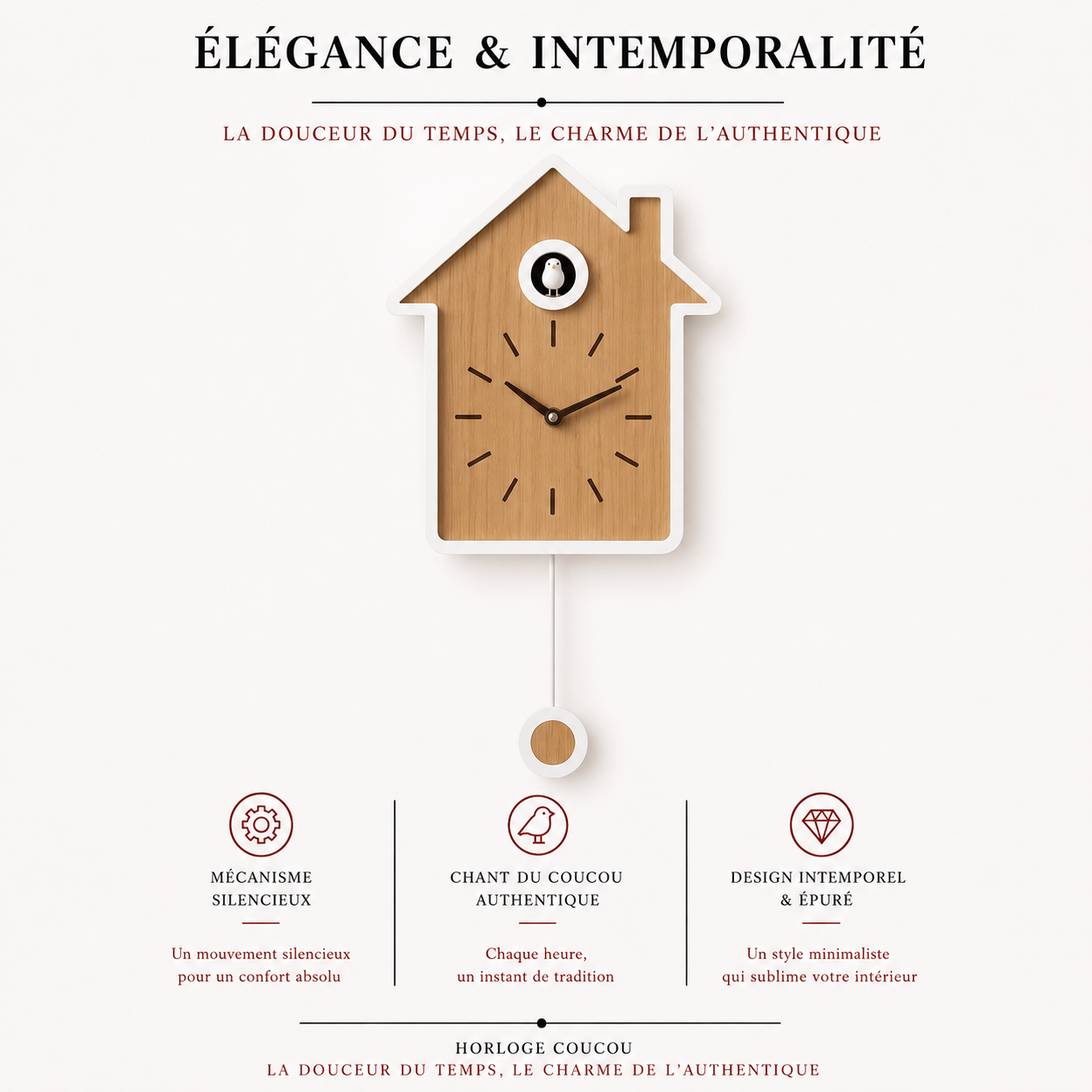 Horloge Coucou Nordic Wood
