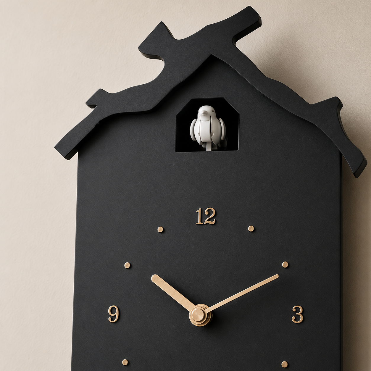 Horloge Coucou Moderne Noire