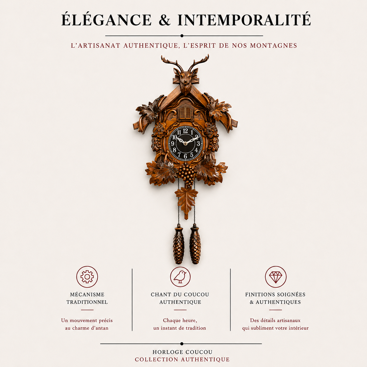 Horloge Coucou Prestige Forêt-Noire