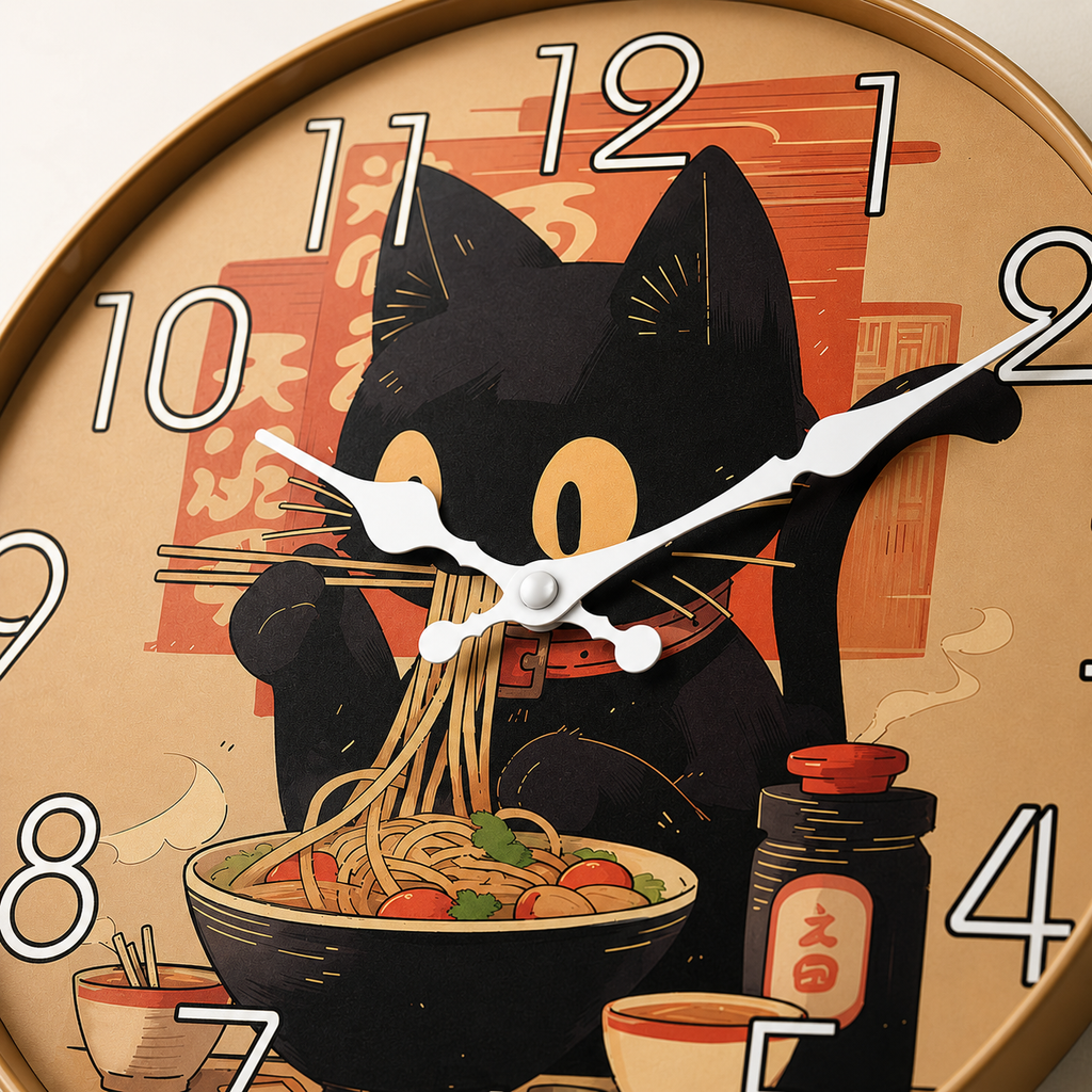 Horloge Murale Neko Ramen