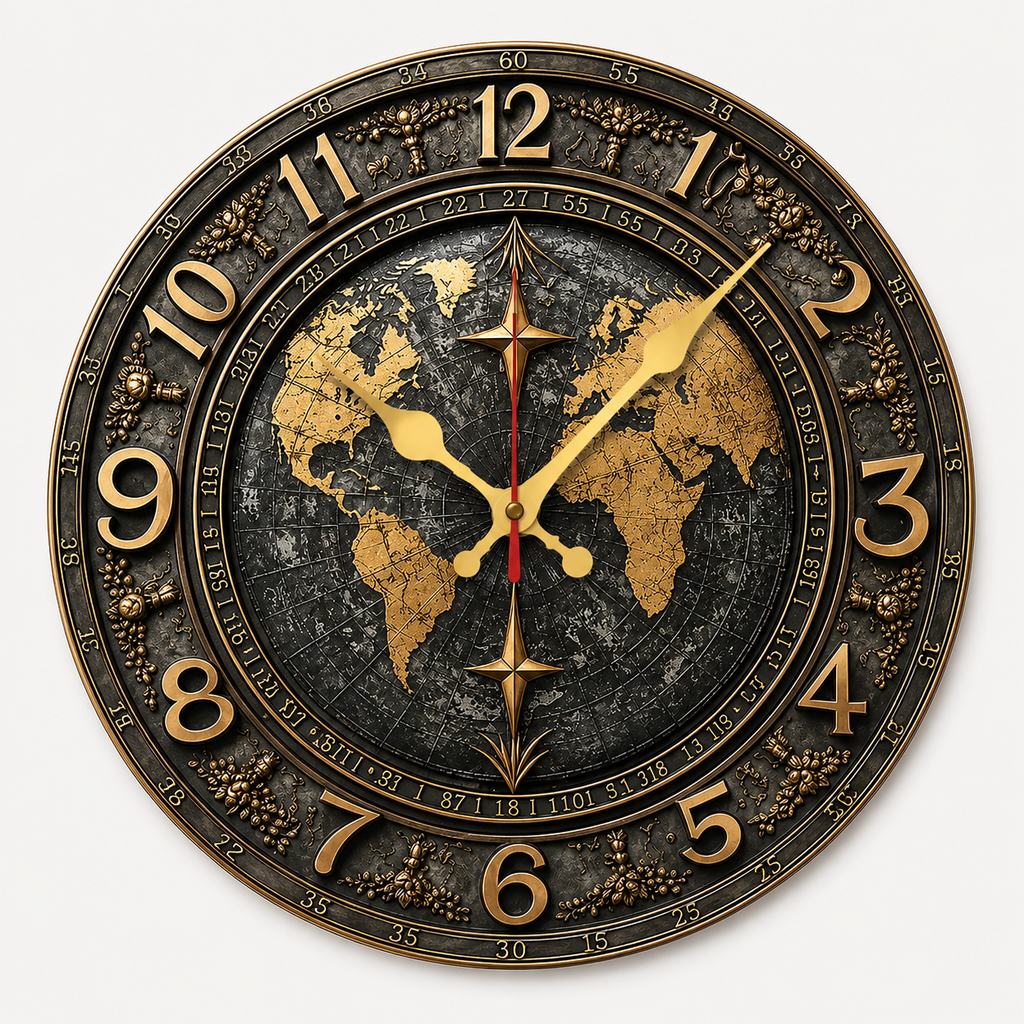Horloge Murale Globe Héritage
