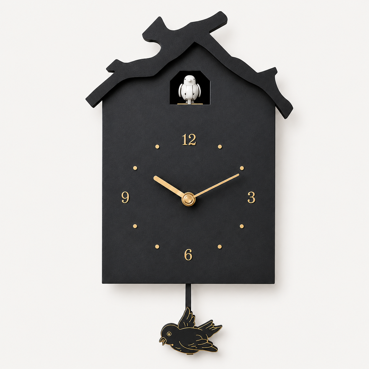 Horloge Coucou Moderne Noire